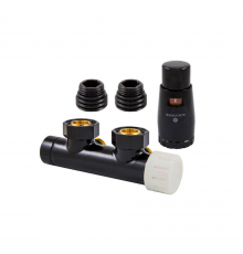 Узел подключения Schlosser DUO-PLEX Черный RAL 9005 Угловой, правый 3/4xМ22x1,5 602100101