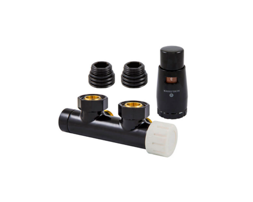 Узел подключения Schlosser DUO-PLEX Черный RAL 9005 Угловой, правый 3/4xМ22x1,5 602100101