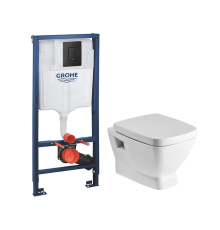 Комплект Унитаз подвесной Santek Нео 1WH302423 с микролифтом + Инсталляция Grohe Solido 38811KF0 3 в 1 с кнопкой смыва
