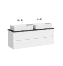Тумба с раковиной Sancos Folk 140, bianco, столешница черный мрамор TT140A1, раковина CN6070
