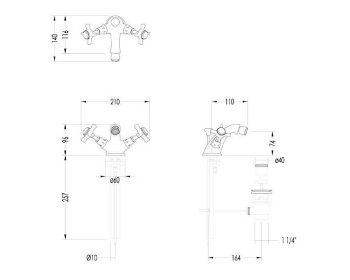 DevonDevon Coventry Смеситель для биде, цвет: хром. MARF25CR