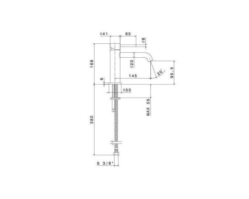 Kerama Marazzi Eterna Смеситель для раковины, 1 отв., без донного клапана, цвет: брашированная медь pvd. 69612XKM.59.067