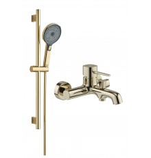 Смеситель для ванны с душем STWORKI Эстерсунд S31100GG + Душевой гарнитур Гётеборг S03190GG, глянцевое золото