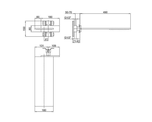 Fantini Milano Верхний душ, латунь, настенный, цвет: Matt Gun Metal PVD. 86 P5 8036B,  86 00 8036A