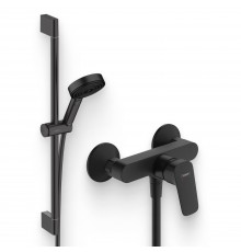 Душевой комплект Смеситель для душа Hansgrohe Logis 71600670 черный матовый