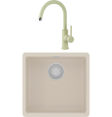 Комплект Мойка кухонная Lemark Sinara 440-U 9910072 шампань + Смеситель Comfort LM3073PSH шампань