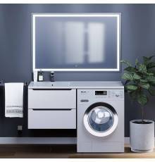 Мебель для ванной комнаты Uperwood Tanos 120 L под стиральную машину, подвесная, белая, графит