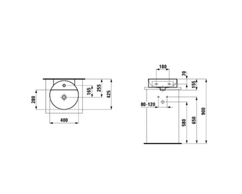 Laufen VAL Раковина 40х42.5х11 см, 1 отв., цвет: белый. 8.1328.1.000.104.1 Laufen VAL Раковина 40х42.5х11 см, 1 отв., цвет: белый. 8.1328.1.000.104.1