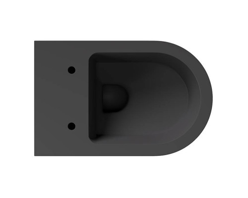 Alice Hide Round Унитаз 57х37см., подвесной, безободковый, с сиденьем и крышкой с микролифтом, с набором для крепления, цвет: чёрный матовый. 31170108SET