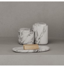 Dea Design Marble Контейнер с крышкой, 15х9.2хh8.5см., настольная, из мрамора, цвет: Statuario White. DD1655 SW