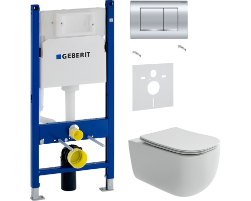 Комплект Унитаз подвесной Ceramicanova Noel CN3013 + Шумоизоляция Geberit 156.050.00.1 + Инсталляция Duofix Delta 458.163.21.1 с кнопкой смыва, хром Комплект Унитаз подвесной Ceramicanova Noel CN3013 + Шумоизоляция Geberit 156.050.00.1 + Инсталляция Duofix Delta 458.163.21.1 с кнопкой смыва, хром