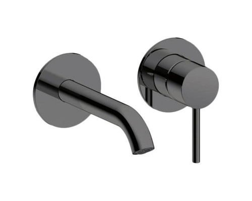 Almar Mixers Смеситель для раковины, настенный, цвет: черный металл брашированный PVD. E210054.AB