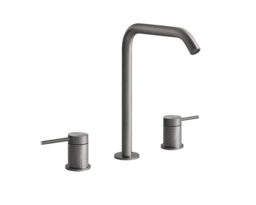 Gessi Cesello Смеситель для раковины на 3 отверстия, без донного клапана, цвет: шлифованная сталь. 54411#239