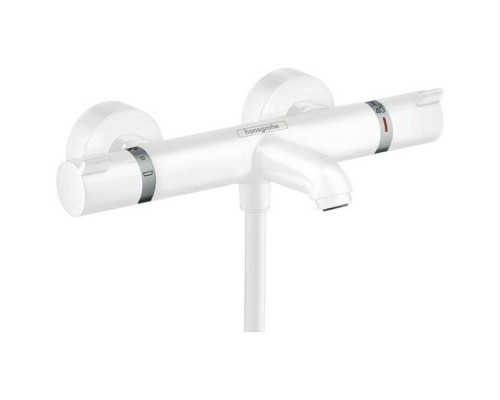 Hansgrohe Ecostat Смеситель для ванны, настенный, термостатический, цвет: белый матовый. 13114700 Hansgrohe Ecostat Смеситель для ванны, настенный, термостатический, цвет: белый матовый. 13114700
