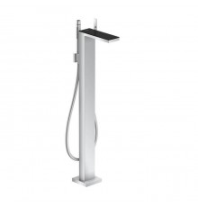 Axor MyEdition Смеситель для ванны, напольный, на 1 отв., излив 245мм., внешняя часть, цвет: хром/черное стекло. 47442000,  47901600