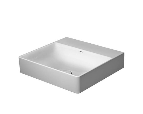 Duravit DuraSquare Раковина подвесная 50х47см, с отметками на 2 отв., без перелива, с покрытием WonderGliss, цвет: белый. 23535000141