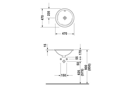 Duravit Architec Раковина 47 см, без отв., цвет: белый. 0468470000