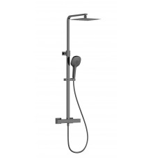 AQM8007GM Душ сист с термост Cool Touch, верхн. душ 226х120мм, ручн. душ 3 режима, цвет металл AQM8007GM