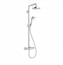 Hansgrohe Croma Select S 180 Showerpipe, Душевая система, верхний душ 187мм, с ручным душем и смесителем, цвет: белый/хром. 27253400
