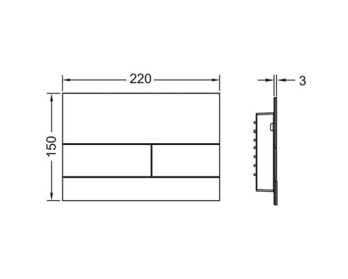 TECEsquare II, панель смыва с двумя клавишами металлическая, цвет: Ржавая сталь. 9240845