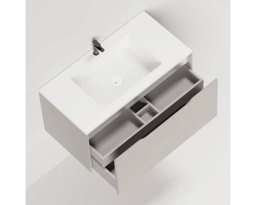 Salini Smile Тумба подвесная 80х50х48.5см., с раковиной, цвет: Grey. S800GON203