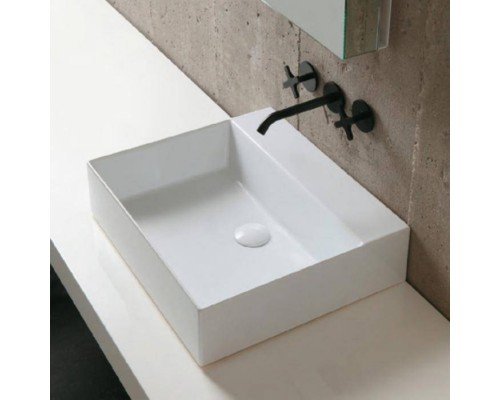 Azzurra Elegance Squared Раковина подвесная/накладная, 50x45xH12,5 см, без отв., цвет: Bianco lucido. ELLP050450Q0BI/(EQA50 bi)*0