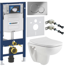 Комплект Унитаз подвесной Seramiksan Petite A101002H + Крышка AG50006 с микролифтом + Инсталляция Geberit Duofix UP 320 111.300.00.5 + Кнопка Sigma 01 115.770.21.5 хром + Крепления 111.815.00.1 к стене + Шумоизоляция 156.050.00.1