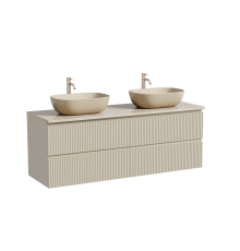Тумба с раковиной Sancos Snob R 140, beige soft, столешница бежевая TT140A2X, раковина CN6009MC