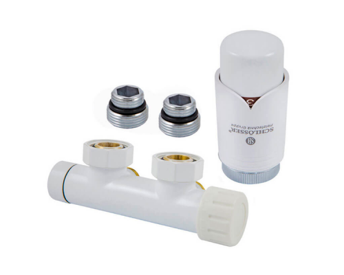 Узел подключения Schlosser DUO-PLEX 3/4 x М22x1,5 угловой, левый, Белый 602100003