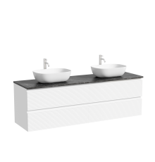 Тумба с раковиной Sancos Folk 160, bianco, столешница черный мрамор TT160A1X, раковина CN6009