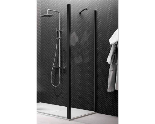 NOVELLINI YOUNG Боковая стенка 890-910х2000 мм., для установки с дверью, профиль черный матовый, стекло прозрачное. Y2F1B89-1H