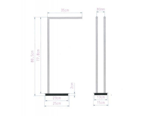 Decor Walther Straight 2 Полотенцедержатель двойной 38xh80см, напольный, цвет: белый матовый. 0504850
