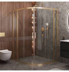 Душевой уголок Cezares Molveno RH 22 130+120 C BORO IV, 130х120 см, профиль брашированное золото, стекло прозрачное