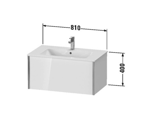 Duravit XViu Тумба подвесная 81x48x40см, с раковиной, 1 ящик, цвет: walnut dark/черный матовый. 2336830000, XV40260B221 Duravit XViu Тумба подвесная 81x48x40см, с раковиной, 1 ящик, цвет: walnut dark/черный матовый. 2336830000, XV40260B221