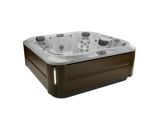 Jacuzzi J375 Минибассейн 231x231x95см, отдельностоящий, Bluewave Stereo System, панель Modern hardwood, цвет акрила: Platinum. ZM12ZD0EW4T