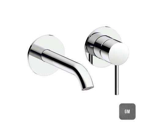 Almar Mixers Смеситель для раковины, настенный, цвет: оружейный металл брашированный PVD. E210054.GM