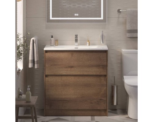 Тумба с раковиной BelBagno Kraft 39 80 напольная, rovere tabacco, раковина BB-8099-3-80