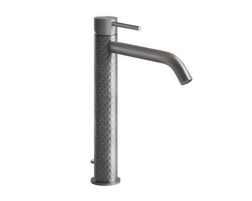 Gessi Intreccio Смеситель однорычажный высокий с донным клапаном, цвет: шлифованная сталь. 54103#239
