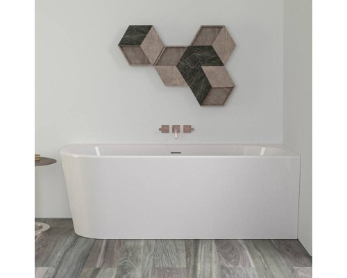 KNIEF Wall XS Corner L Ванна в правый угол 165x75x58xсм, с щелевым переливом, без сл-пер, цвет: белый. 0100-091-06,  0100-255-L