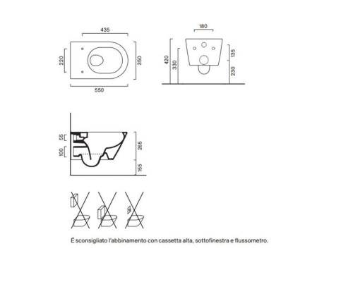 Catalano Zero Унитаз подвесной 55х35см, безободковый, цвет белый глянцевый. 0111550001,  9056060000