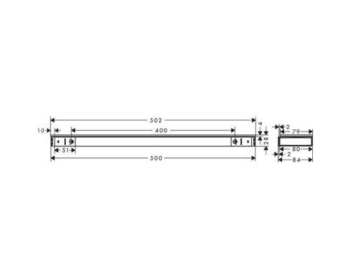 Hansgrohe Rainfinity Полка 500х80мм, подвесной, метал/стекло, цвет: белый матовый. 26844700 Hansgrohe Rainfinity Полка 500х80мм, подвесной, метал/стекло, цвет: белый матовый. 26844700