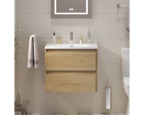 Тумба с раковиной BelBagno Kraft 39 60 rovere nebrasca nature, раковина BB-8099-3-60 Тумба с раковиной BelBagno Kraft 39 60 rovere nebrasca nature, раковина BB-8099-3-60