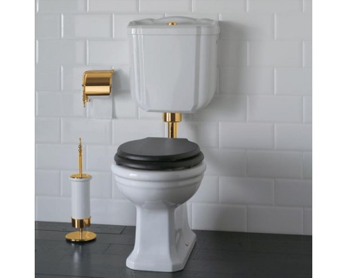 Globo Paestum Унитаз напольный 58х37,5см, слив в пол, со средней трубой, цвет: белый/золото. PA001.BI,  PA114.BI,  BA008oro