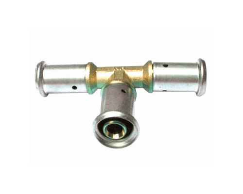 Тройник равнопроходный, латунь пресс, 16x16x16, HENCO 9P-161616