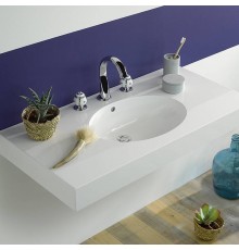 THG Ithaque decor platine Смеситель для раковины, 3 отв., цвет: хром/платина/белый фарфор. A7B-A02-151