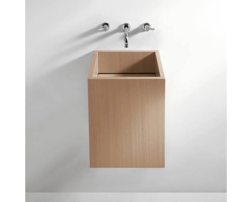 Agape Cube Раковина 40x40x50 см, без отв., с полированным сливом, квадратная, цвет: натуральный дуб. ACER0770MRTBR *0