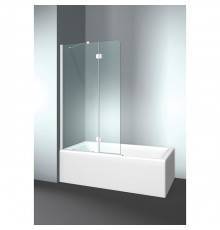 VismaraVetro Шторка на ванну PV 65х150Hсм, размер 110-112(60+50)см, SX (левая), стекло Transparent 04, Bright Silver 21, петли С67 внутр. Откр., TPA. VPV042106501500ST