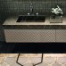 VITAGE milldue edition FOUR SEASONS Комплект мебели с базой, интегрированными раковинами PLANS, зеркалом LOSANNA, 216см, подвесной, цвет: мрамор bronzo amani-B58 экокожа visione-223 черный хром. 4356.216.B58.3.2, 9502, F114.223.96, 3471.223.96