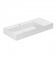 Azzurra Elegance Squared Раковина подвесная/накладная, 102x46xH12,5 см, правая, 1 отв., цвет: Bianco lucido. ELLP10246RQM*1