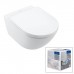 VilleroyBoch Subway 3 Унитаз подвесной, безободковый, сиденье-в комплекте SoftClosing, CeramicPlus, цвет: альпийский белый. 4670TSR1